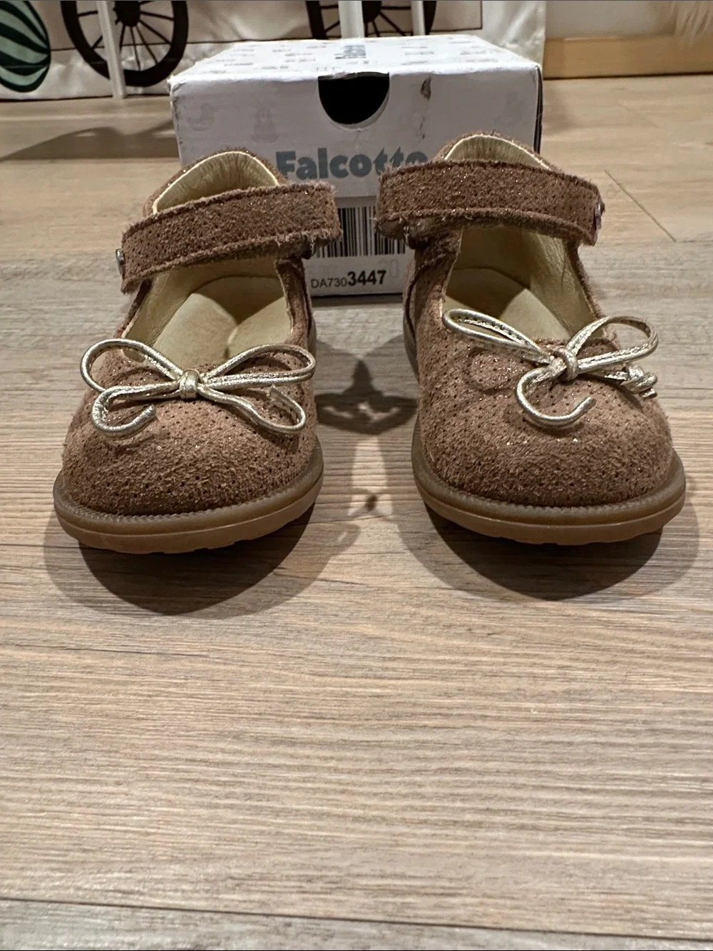 Alcott Girls' Brown Suede Mary Jane Shoes with Bow